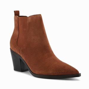 Nine West Wyllis Block Heel Ankle Boots - Dark Brown - Ireland (QI8156734)